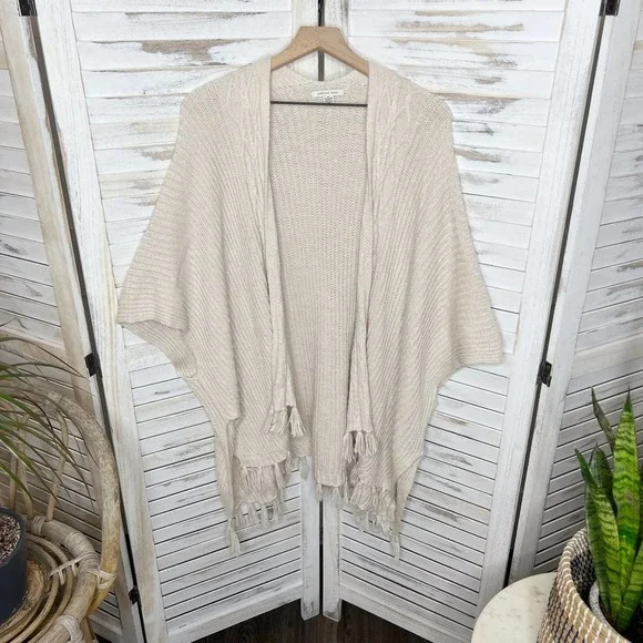 American EAGLE Women's Boho Open Front Cardigan Kimono Sweater Short Sleeve OS - Picture 15 of 15